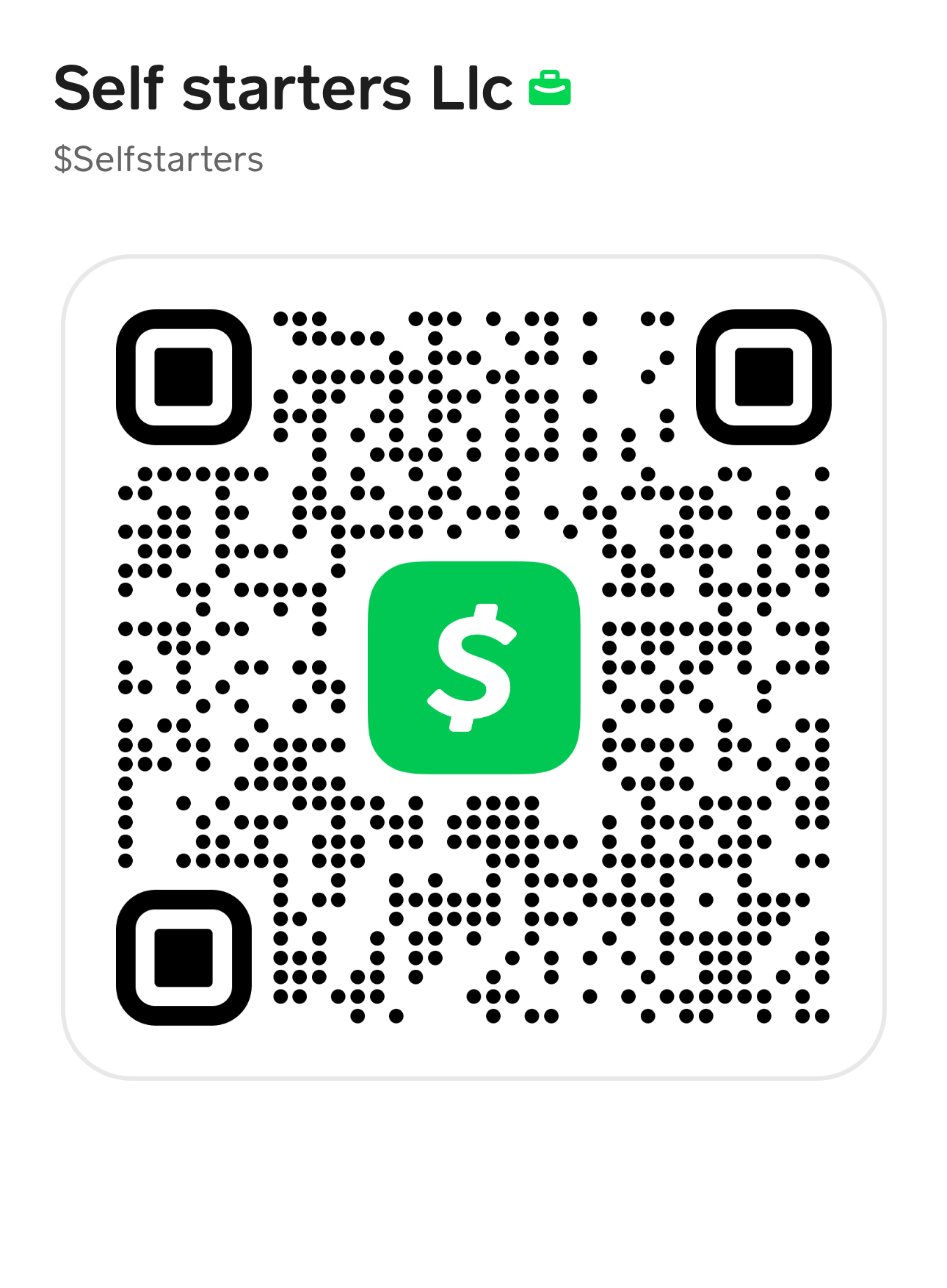 Cash App QR Code — $Selfstarters
